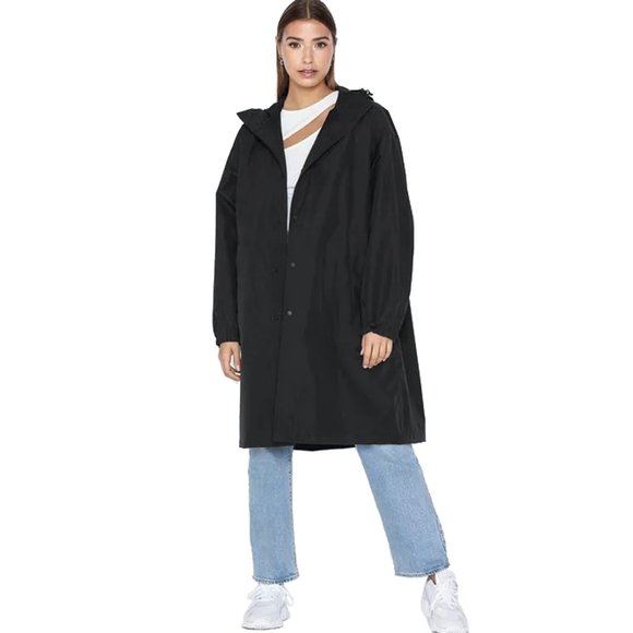 NEW $345 Helmut Lang x Parley for the Oceans Raincoat! Black Recycled Oversized - Picture 1 of 11